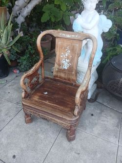 vintage or antique Chinese hardwood armchair,