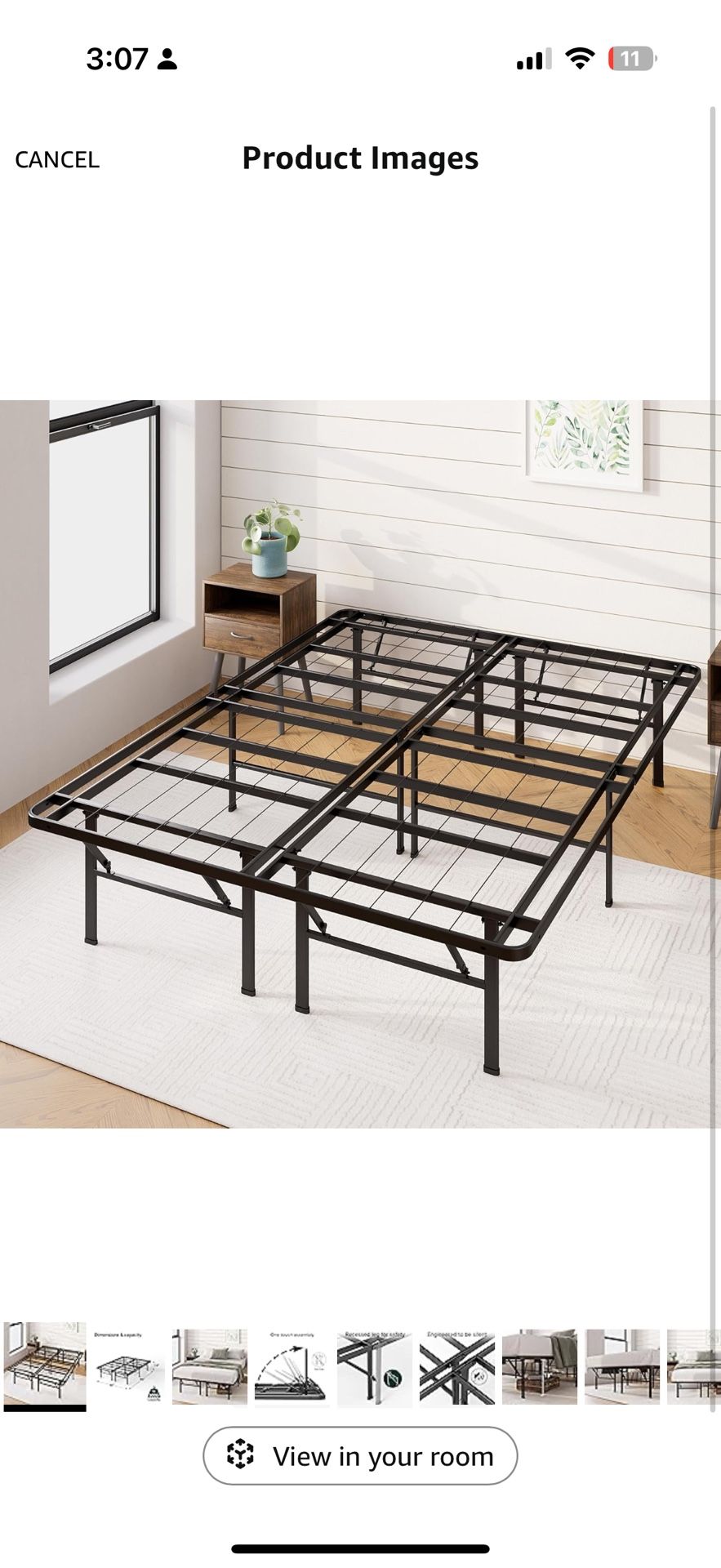 Queen 14” Metal Bed Frame Foldable NO BOXSPRING NEEDED