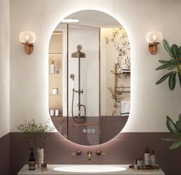 20x36 Oval Backlit LED Bathroom Vanity Mirror With Lights For Wall