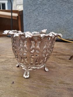Antique Silver Pierced Footed Bowl