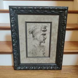 FRAMED RENAISSANCE WARRIOR HEAD PRINT 