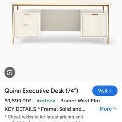 New West Elm Quinn Executive Desk 