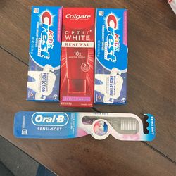 toothpaste and brush