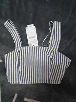 Brand New Zara Denim Crop Top