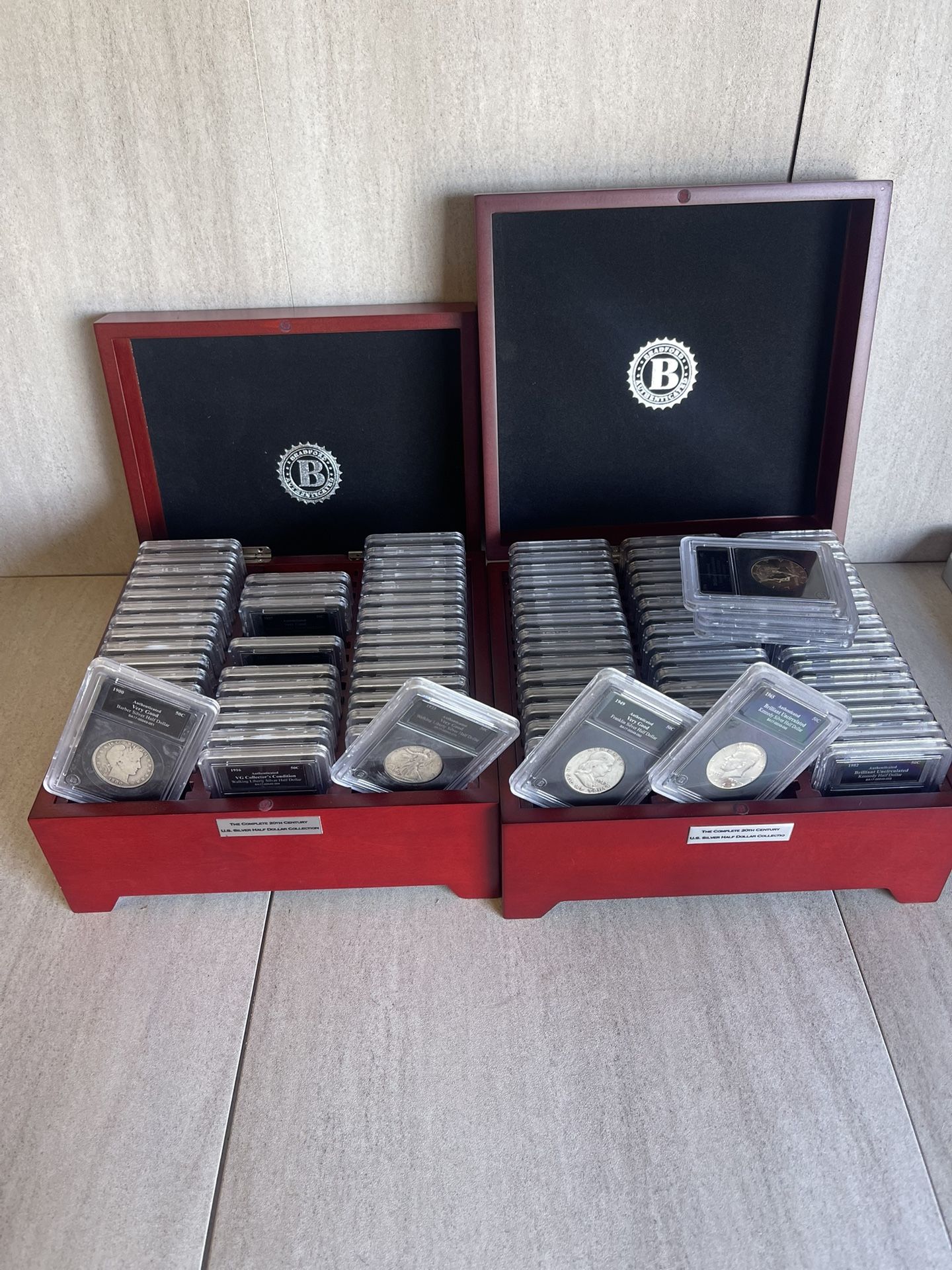  20th Century US Silver Dollar Collection 1900–1999 w/ Wood Cases 