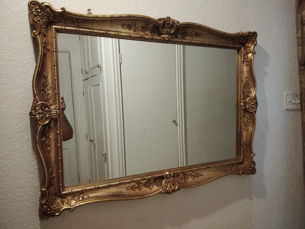 Vintage Large Gold Mirror Gold