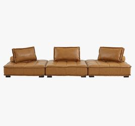 Wayfair Saunter Tufted Vegan Leather Vegan Leather 3-Piece Sofa by Modway