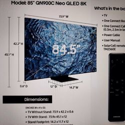 samsung 8k 85 inch neo qled qn900c TV2023