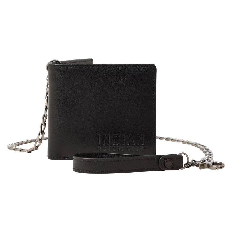 Leather Chain Wallet  black. Indian Motorcycles