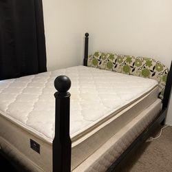 4 Poster, Queen Bed Mattress, And Boxspring 