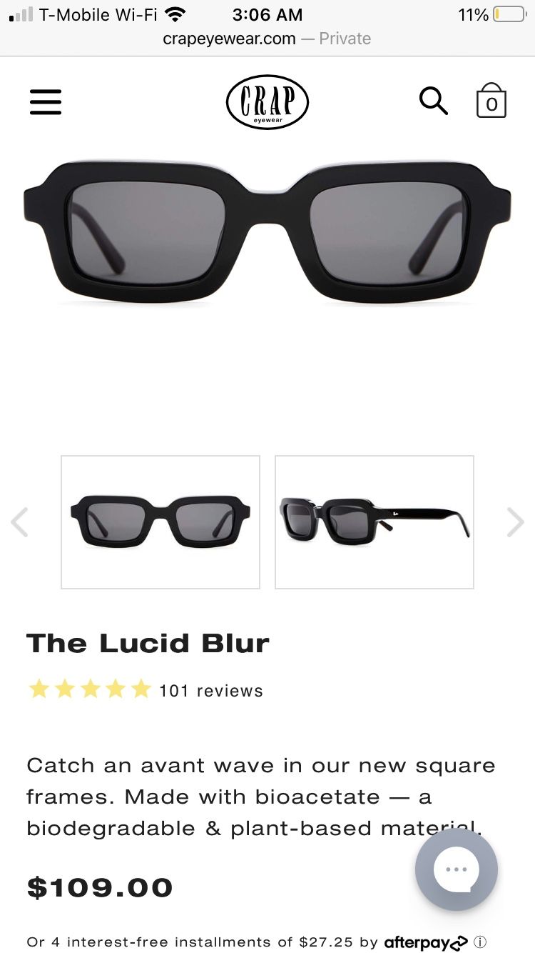 New Crap Eyewear Glasses (The Lucid Blur) Retail $120