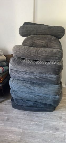 Gray Corduroy Accent Chair