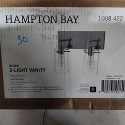 Hampton Bay Regan 2 Light Bathroom Vanity Light Fixture in Brushed Gold