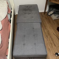 Expanding Pull Out Ottoman, Gray