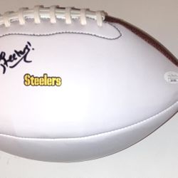 MAURKICE POUNCEY SIGNED AUTOGRAPH F/S FOOTBALL PITTSBURGH STEELERS +INSC JSA COA