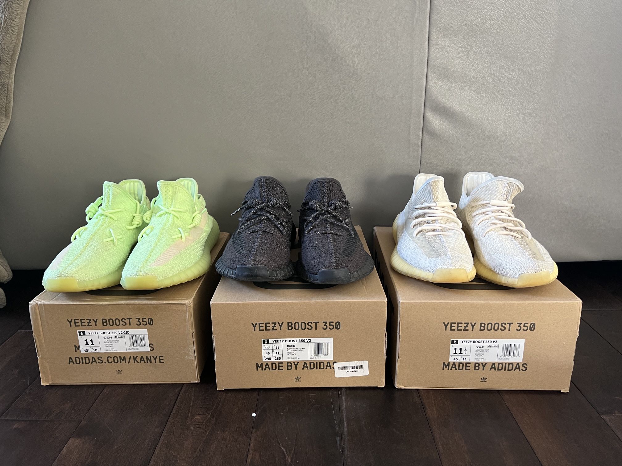 Yeezy 350’s Three Pair Adidas Pristine
