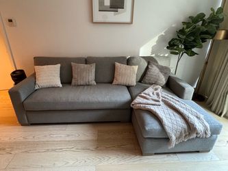 Crate & Barrel Gray Axis 2 Piece Sectional