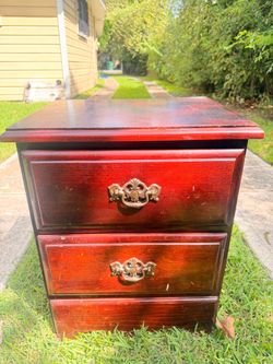 Vintage Wooden 2-Drawer Nightstand / End Table