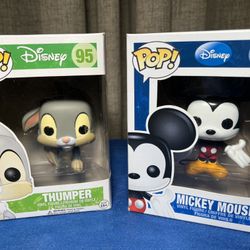 Funko POP! Disney Bundle: #01 Mickey Mouse & #95 Thumper - New Unopened 