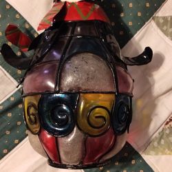 Vintage Christmas Glass And Metal Penguin 