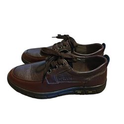 Men's Casual Business Shoes Lace Up Flats Driving Footwear Size 9.5 Light Brown