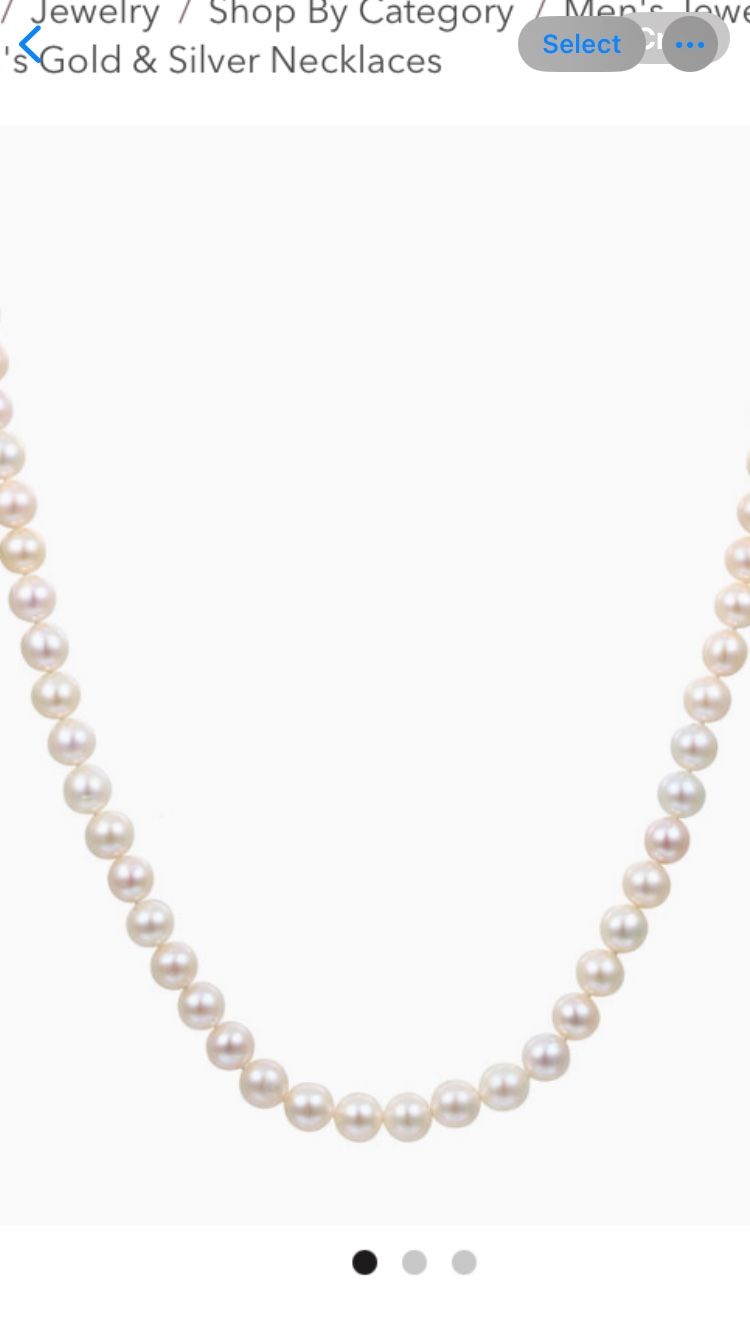Perfect Condition Pearl Necklace, Sterling Silver Clasp And The Threat/string Holding The Pearls Together Is Real Silk