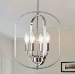 4-Light Brushed Nickel Pendant Chandelier