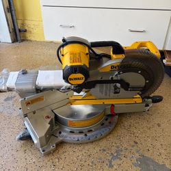 DEWALT 15 Amp Corded 12 in. Double Bevel Sliding Compound Miter Saw, Blade Wrench and Material Clamp