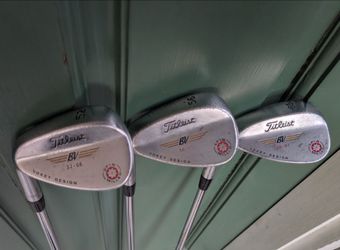 Lefty Titleist Vokey Spin Milled Tour Chrome Wedge Set 52, 56, 60 Left-Handed Golf Wedge Set