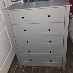 Brand Grey Dresser / Century High chair / Free Used baby clothes