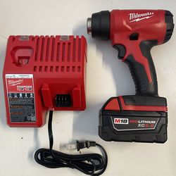 M18 18V Lith-Ion Cordless Compact Heat Gun w/ (1) 5. 0Ah Battery and Charger