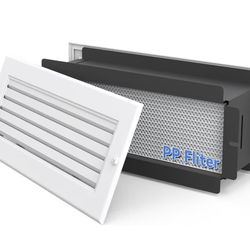 Wall Return Air Pathway Kit with Eco-Friendly PP Filter and Aluminum Grille (12"x 4" Retrofit), Upgraded Fins, Odor Free, Durable, Matte White Zone Ai
