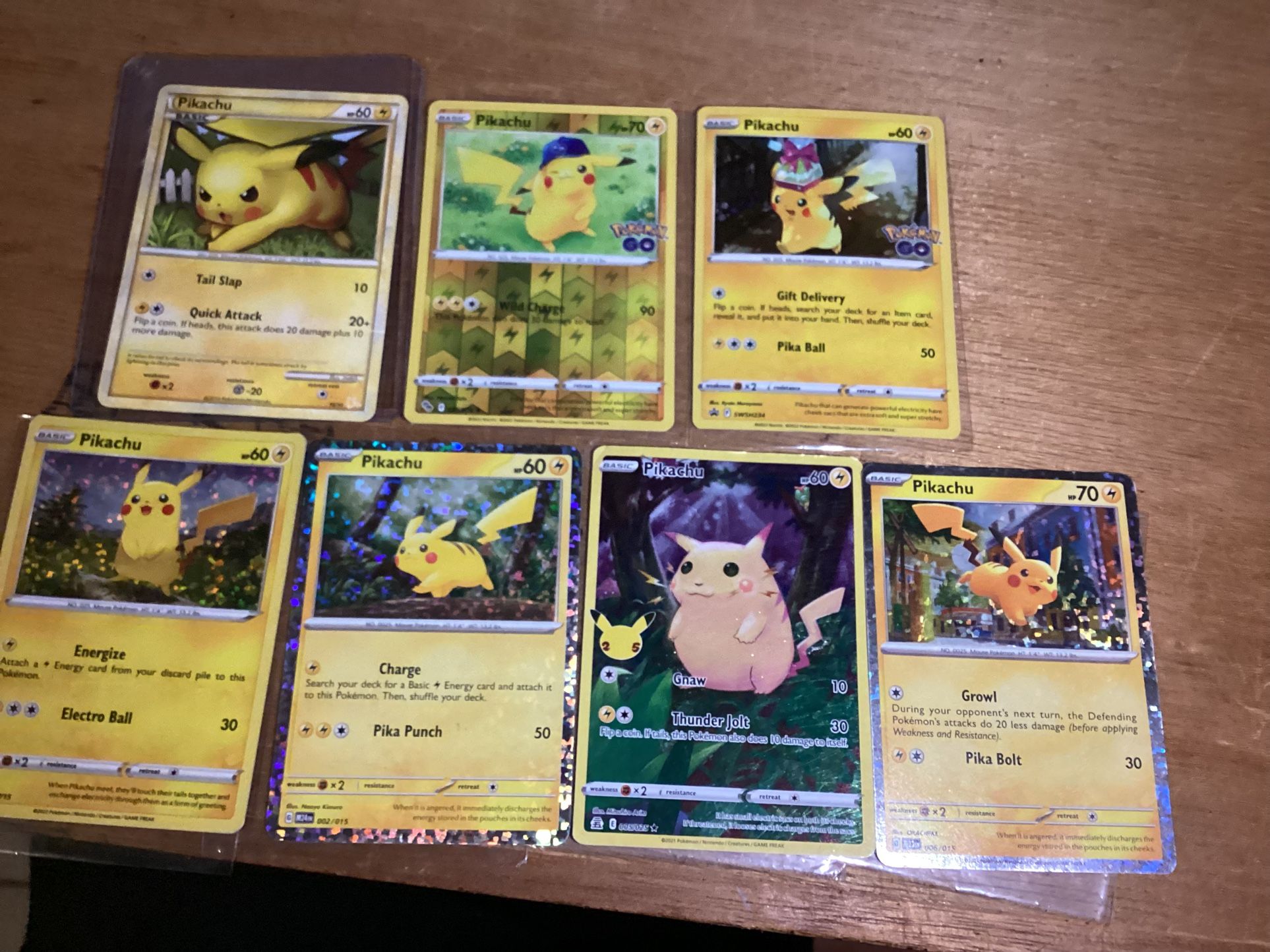 Pokémon Pikachu card lot of 7 16/30,and Swsh234,and 005/025,and 006/015,and 28/78,and 002/015,and 07/15