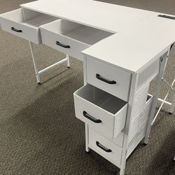 Brand New Assembled L Shape White Desk- CLEARANCE 