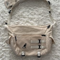 Kangol Beige Tactical Messenger Bag Utility Crossbody w/ Pouch Adjustable Strap 