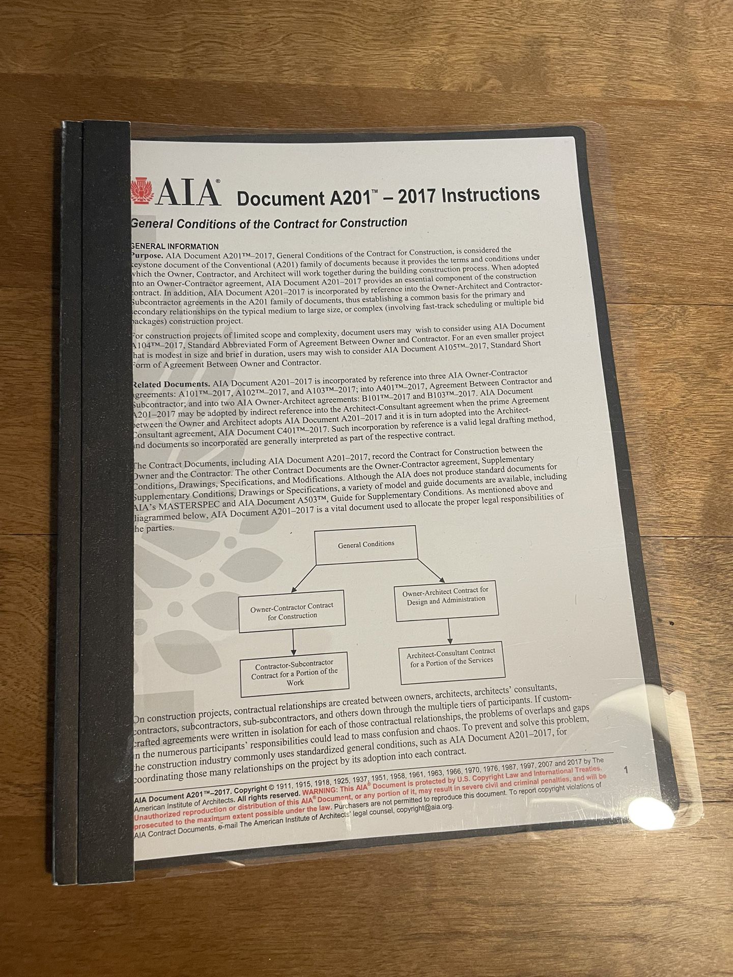 AIA Contract Documents (201, 401, 701) w/ Tabs