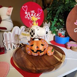 Jim Shore Peanuts Snoopy & Woodstock in Pumpkin Figurine 🎃