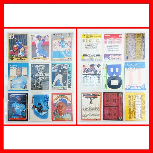 Bo Jackson Baseball Cards Lot Rookies