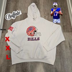 Buffalo Bills Red Helmet Custom Made Hoodie XXL 
