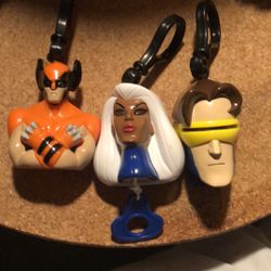 2001 X-men backpack clips. Taco Bell kids meal prize toy. Lot of 3. Wolverine,