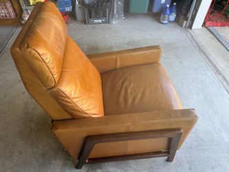 West Elm Spencer Wood-Framed Leather Recliner