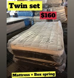 Twin Size Pillow Top Mattress With Box Spring Included 