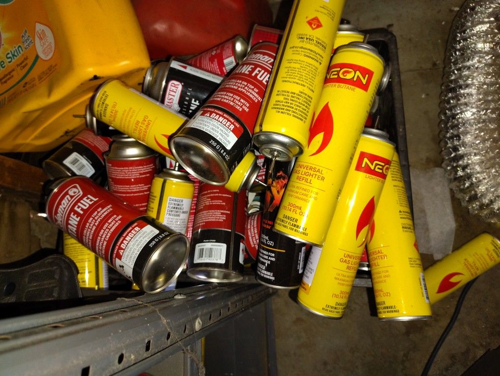 Free empty cans and tanks.