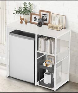 New Other KirKical 3-Tier Coffee Bar Cabinet With Mini Fridge Space, White