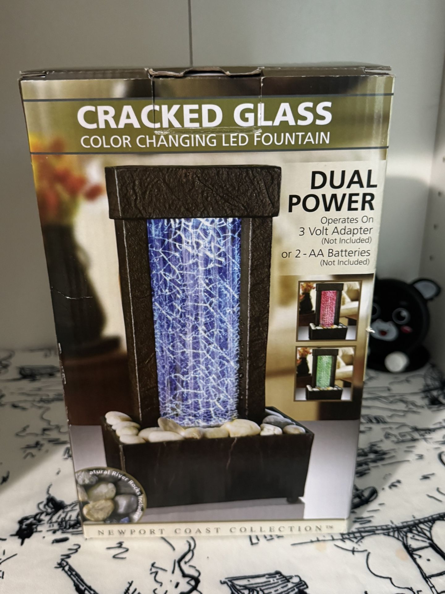 Cracked Glass Color Changing LED Fountain