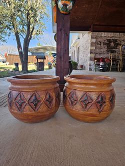 Diamond Clay Pots. (Planters) Plants, Pottery, Talavera $70 cada una. First come first serve.