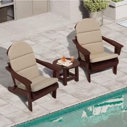 2-Pieces 50 x 20 x 2.36 in. Outdoor Adirondack Chair Cushion Patio Cushions in Beige