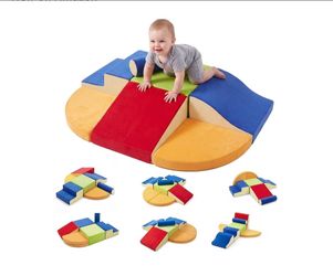 Foam Climbing Blocks for Toddlers, 7-Piece Climbing Toys, Classic
Velvet Fabric, Promote Sensory Skills Development for Toddlers, Baby Foam Climbing B