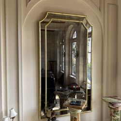 Pair of Vintage Labarge Italian Regency style parclose Wall Mirrors W/ giltwood frame - 43” x 80”