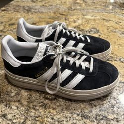 Size 8.5  - Adidas Gazelle Bold Black White W